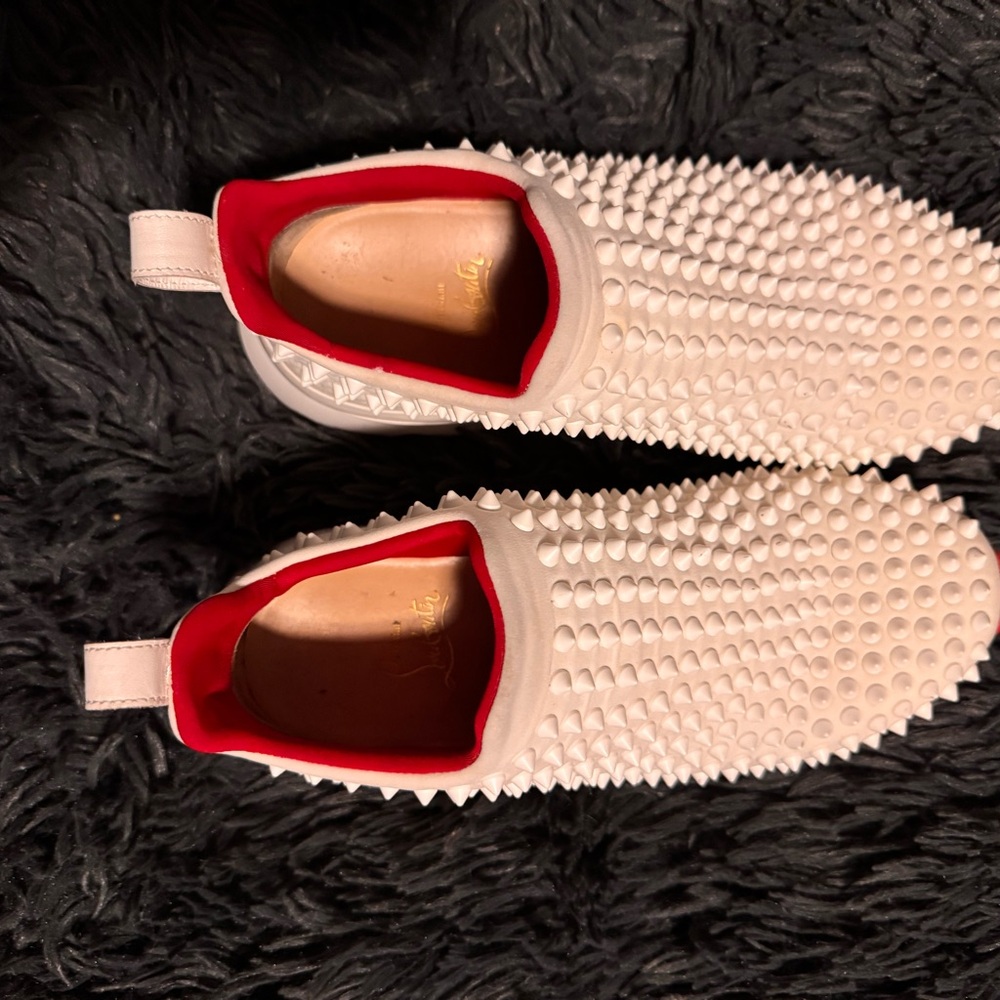 Women's White Studded Slip-On Shoes